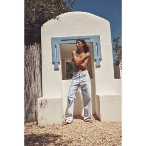 Zara Metallic Straight Leg Jeans